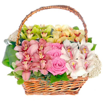 Цветы в корзинке «Капля счастья»